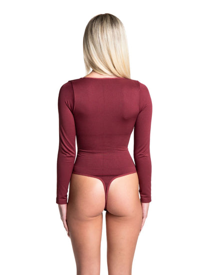 Long Sleeve Thong Bodysuit - AuranovaWear