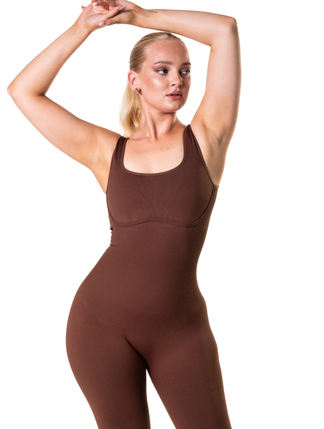 Square Neck U-Back Flared Jumpsuit - AuranovaWear