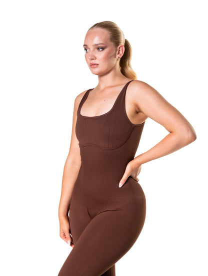 Square Neck U-Back Flared Jumpsuit - AuranovaWear