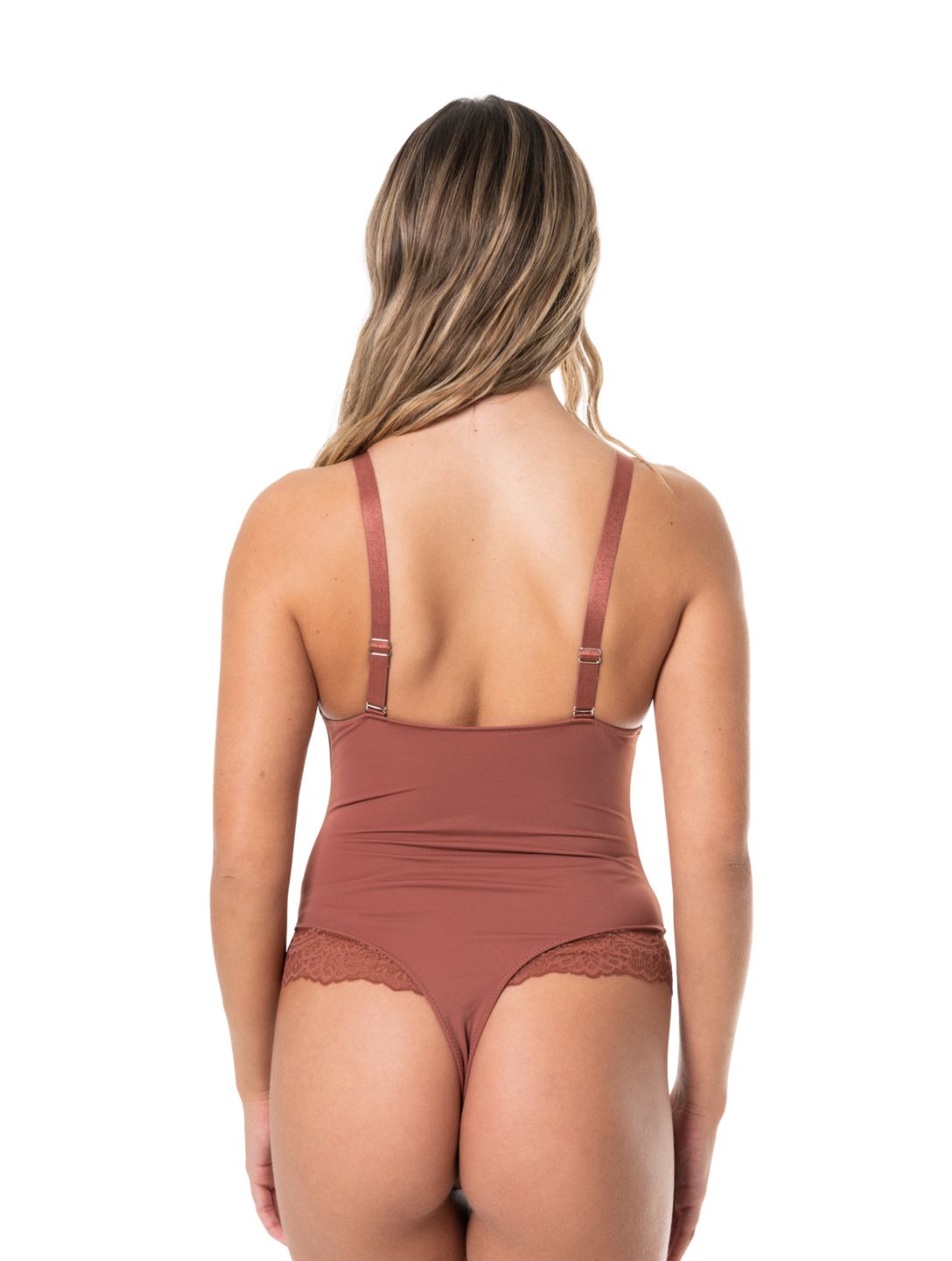 V-Neck Half Laced Bodysuit - AuranovaWear